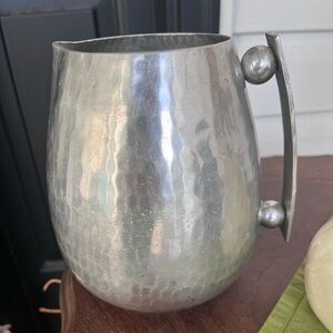 Vtg Buhl Birmingham Hand-Hammered Aluminum Pitcher – Art Deco Modernist Barware
